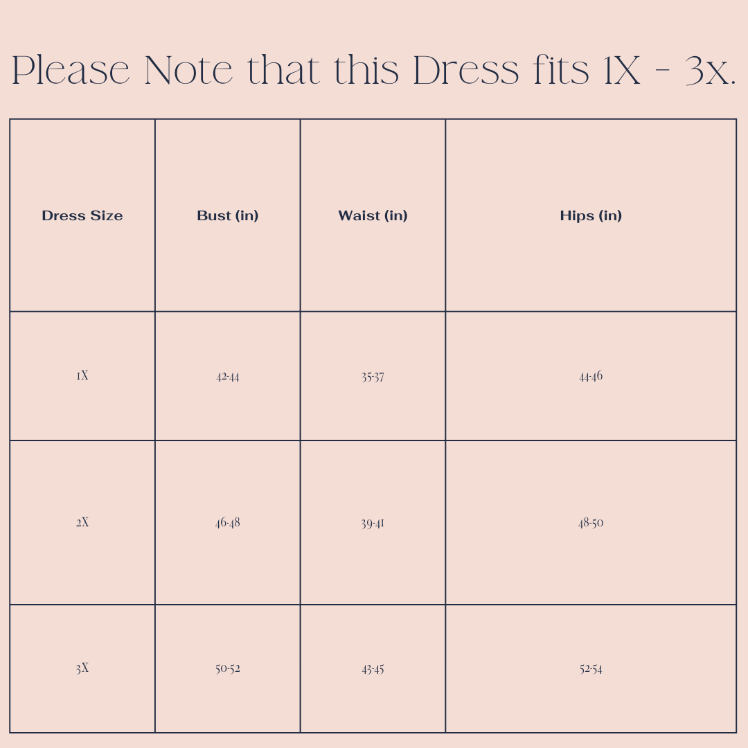 flying dress size chart