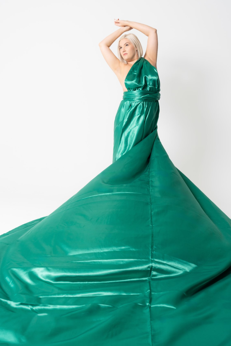 Emerald Elegance Flying Dress - Plus Size