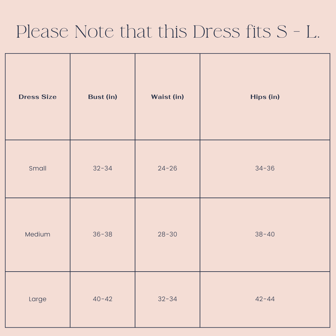 flying dress size chart